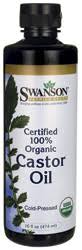 Swanson Premium Organic Castor Oil Cold Pressed 100% Certified 16 fl oz from Swanson Organics