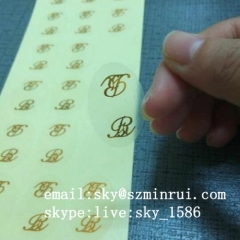 Special Shape Gold Stamping Transparent Sticker Label Hot Sale Plastic Sticker With Stamping Pattern