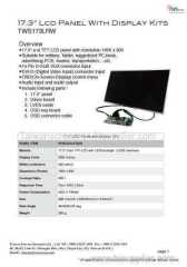 Newly Launched 17.3 inch TFT LCD Panel 1600 x 900 with LVDS Display Kits