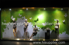 12MM clear tempered glass as shop-window showcase