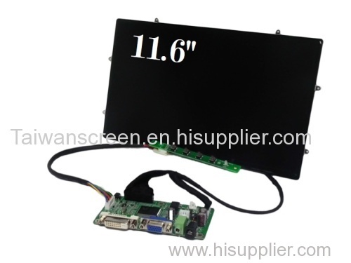 11.6" TFT LCD Panel 1366x768 embedded with Application Kits suitable for transportation panel