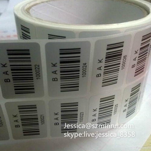 Shen Manufacturer Self Adhesive Anti-theft Product Variable Print Warranty Label Barcode Vinyl Sticker Label