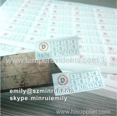 Custom 22x10mm Self Destructive Stickers for Paper Warranty Stickers