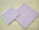 Men / Women Square Latticed Cotton Handkerchiefs With Lace Edge