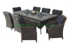 Rattan dining furniture set in brown color suppliers