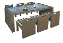 Wicker dining set furniture rattan dining table chairs