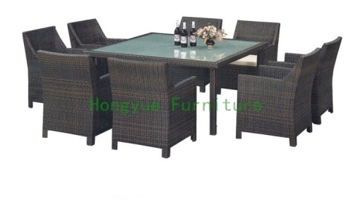 Wicker dining furniture set factory rattan dining furniture