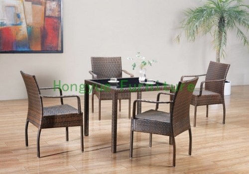 Wicker dining set rattan dining table chairs supplier