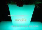 Large Square Glowing LED Flower Pot / Decorative Light Up Flower Pots