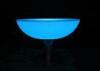 Fireproof Led Bar Tables Bowl Shape With Stainless Steel Stand / Illuminated Bar Table