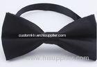 Personalised Black Embroidered / Woven Silk Bow Ties Mens Neckties