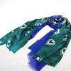 Autumn / Winter Peacock Feather Double Layer Custom Silk Scarves For Dress