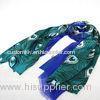 Autumn / Winter Peacock Feather Double Layer Custom Silk Scarves For Dress
