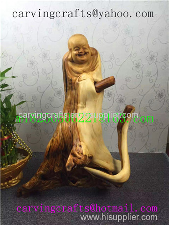 The Wood Carving Crafts- cypress Thuja sutchuenensis root natural statue