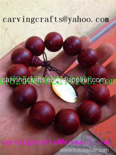 The Africa carved works-red sandalwood buddha beads