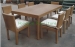 Brown color new pe rattan dining set with cushions manufacturer