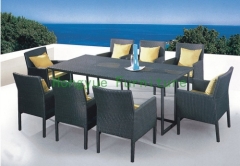 Wicker dining set with cushions rattan dining table chairs