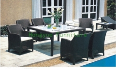 Grey color rattan dining set furniture wicker dining set