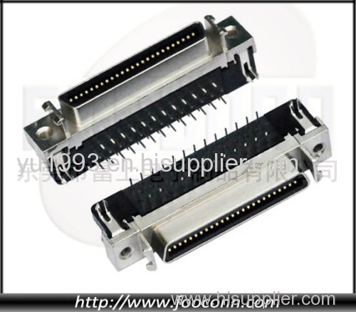 SCSI 50 Pin Female Ribbon Type Connector R/A DIP for PCB