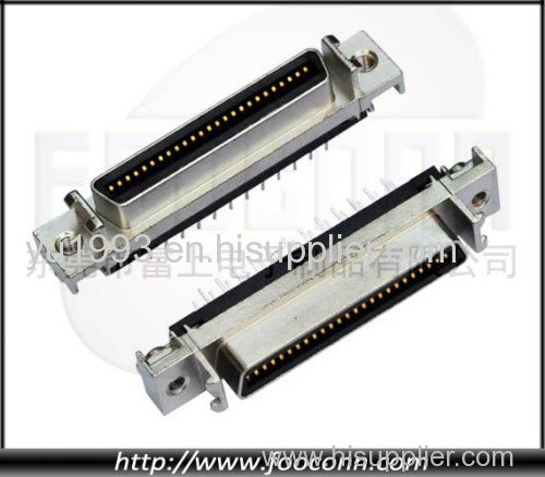 SCSI 50 Pin Female Ribbon Type Connector Straight DIP for PCB