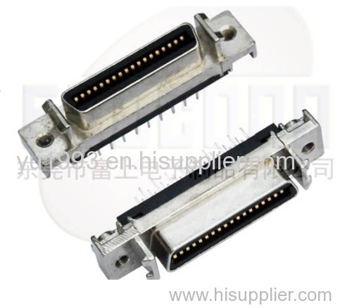 SCSI 36 Pin Female Ribbon Type Connector Straight DIP for PCB