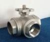 High Mounting Pad Three Way Floating ISO 5211 Ball Valve with CF8M / CF8 1000wog