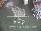 Plastic Supermarket Folding Shopping Carts With Swivel Casters