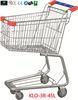 Promotional Chrome Plating Grocery Shopping Trolley 45L With Blue Plastic Handle