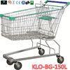 4 Wheeled Supermarket Shopping Trolley Zinc Plated With Transparent Powder Coating