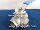 High pPressure T - Type Stainless steel 3 Way Ball Valves CF8M / CF8