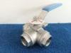 L Port Stainless steel Three Way Ball Valve 1/4 Inch - 2 Inch Screwed end