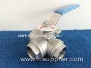 L Port Stainless steel Three Way Ball Valve 1/4 Inch - 2 Inch Screwed end
