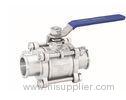 3 PC Investment Cast Stainless Steel Ball Valve Clamp End 1000WOG PN69 With handle operate