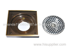 Hot sale 100*100mm 4 inch copper shower drain manufacturer Deodorization style can be customized