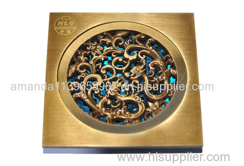 Hot sale 100*100mm 4 inch copper shower drain manufacturer Deodorization style can be customized