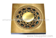 Hot sale 100*100mm 4 inch copper shower drain manufacturer Deodorization style can be customized