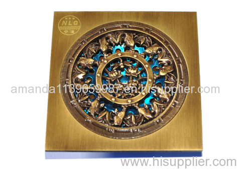 Hot sale 100*100mm 4 inch copper shower drain manufacturer Deodorization style can be customized