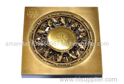 Hot sale 100*100mm 4 inch copper shower drain manufacturer Deodorization style can be customized