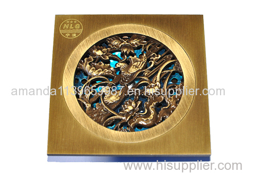 Deodorization style Bathroom Strainer 100*100mm brass Floor Drain manufacturer good performance