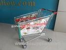 180L Acrylic Advertisement Supermarket Shopping Trolley 4 Wheels ISO9001 - 2008