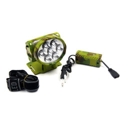 multi LED plastic rechargeable head lamp army green