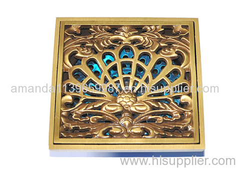 European style Deodorization type 10*10cm 12*12cm Bathroom Accessory Chrome finish Solid Brass Floor Drain
