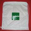 White Lightweight Plastic Drawstring Backpack Bags For Mobile Phone / Handphone
