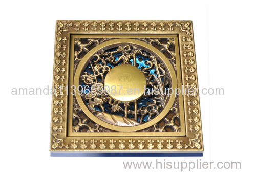 Hot sale 100*100mm 4 inch copper shower drain manufacturer Deodorization style can be customized