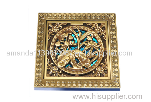 Hot sale 100*100mm 4 inch copper shower drain manufacturer Deodorization style can be customized