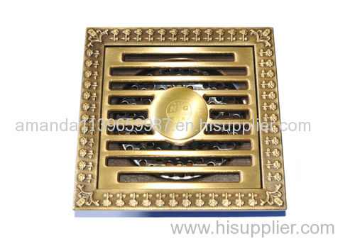 Hot sale 100*100mm 4 inch copper shower drain manufacturer Deodorization style can be customized