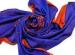 Blue And Red Modal / Wool Screen Printing Scarves With Fringe ISO4001 / SGS