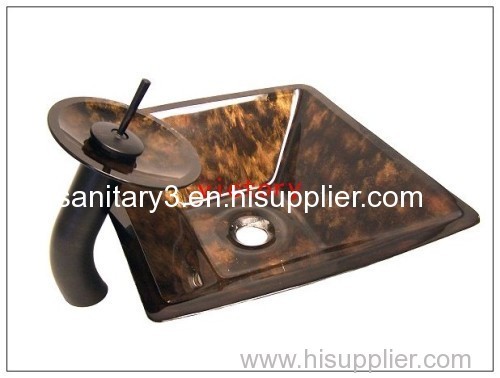 rectangular tempered glass basin