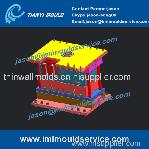 1000g two cavities thin-walled IML dry fruits containers mould turnkey solutions/1 kg thin wall bucket containers mould