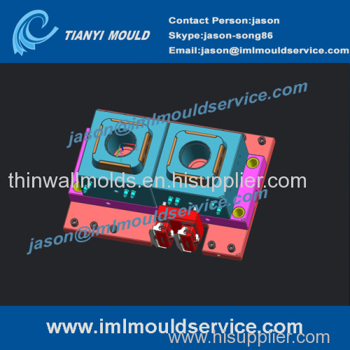 manufacture excellent quality of two cavities thinwall IML dry fruits containers mould
